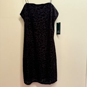 Wild Fable‎ XS Mini Dress Black Leopard Print Velvet Spaghetti Strap